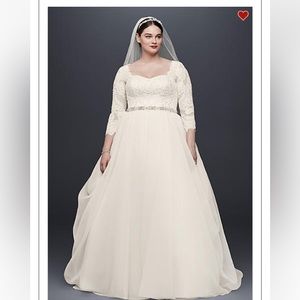 Oleg Cassini Wedding Dress. Belt and veil pictured are included!